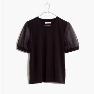 Madewell sheer sleeve knit top